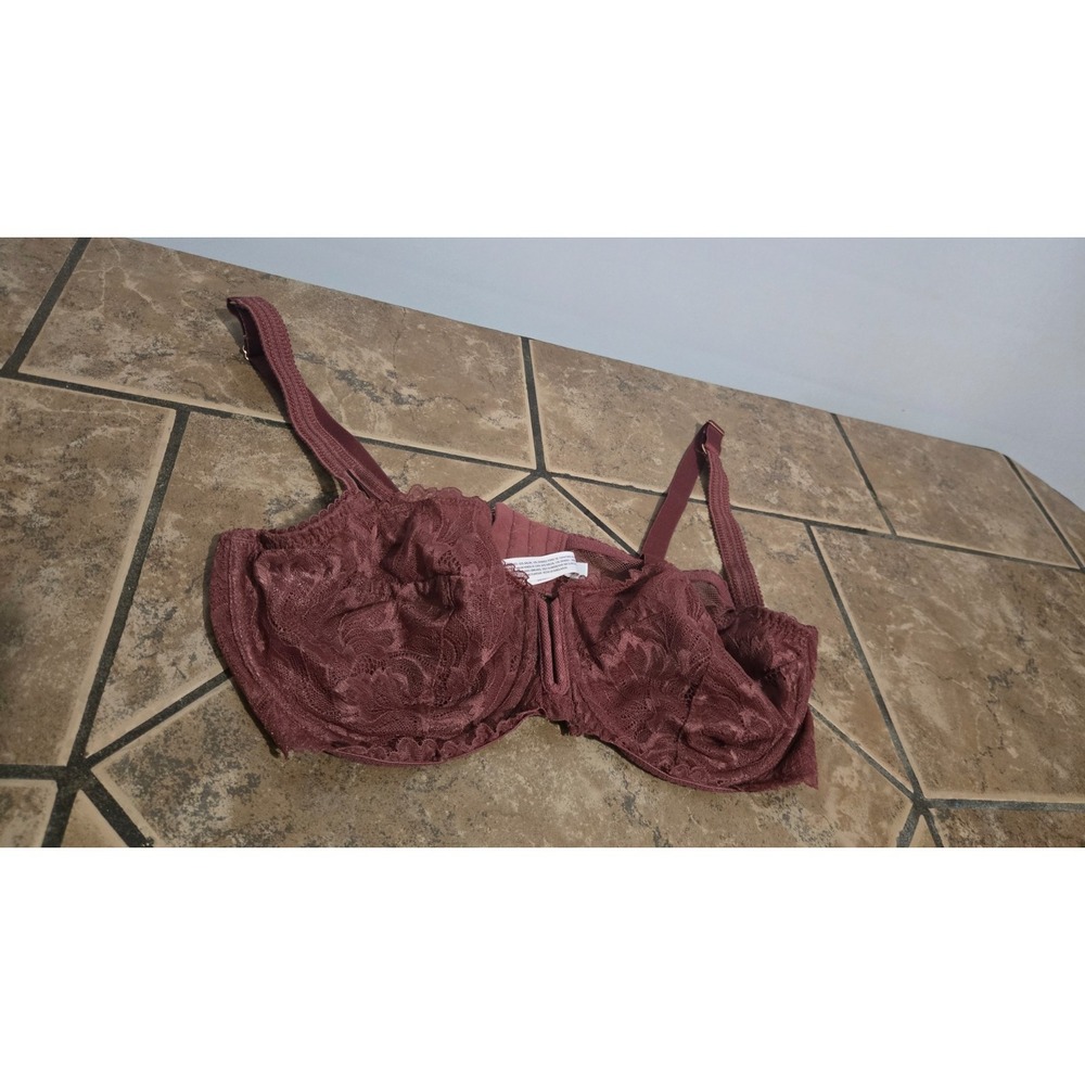 Auden 38D Mauve Pink Floral Lace Underwire Bra Unlined Sheer Support Comfort